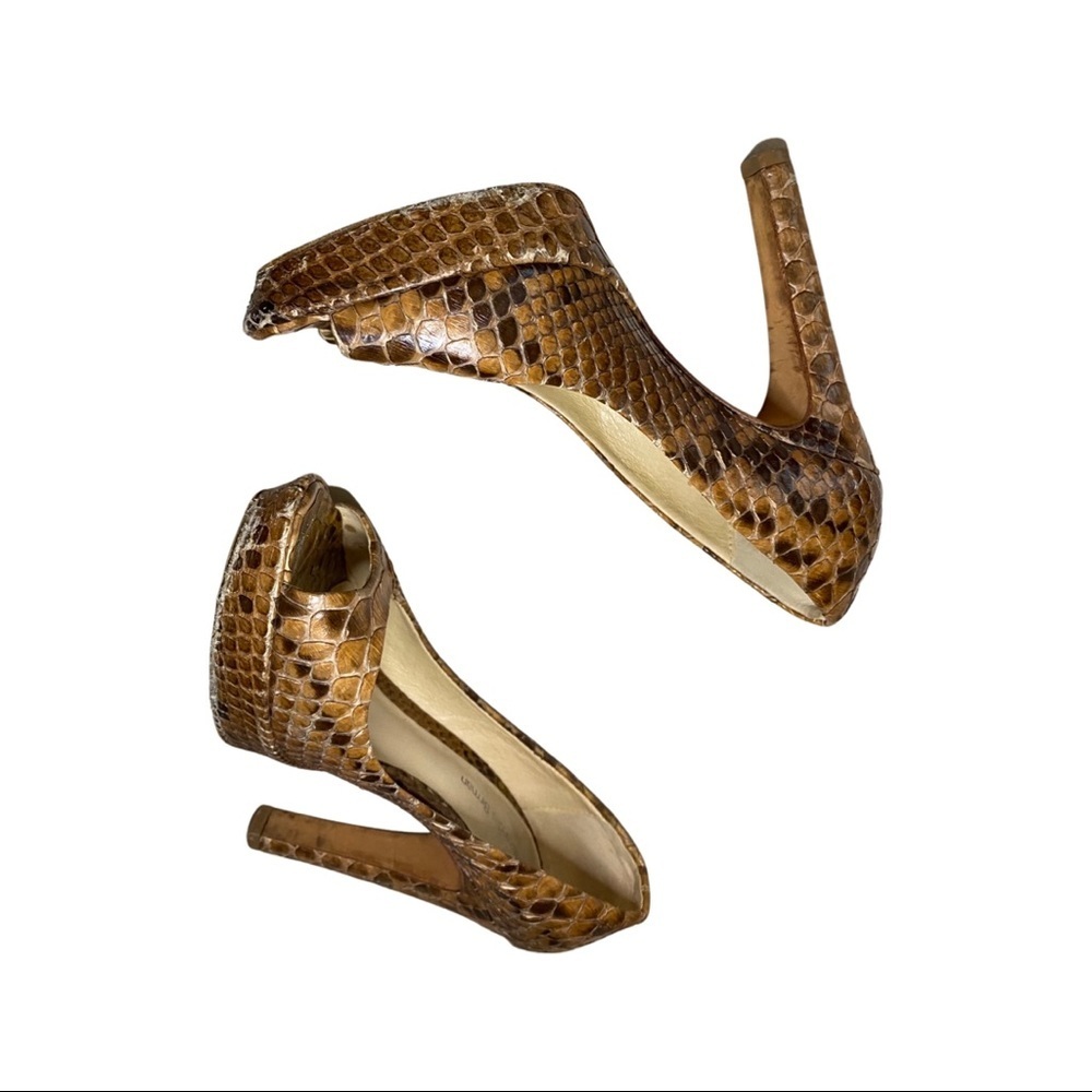 Alexandre Birman Python Peep Toe Heels - image 2